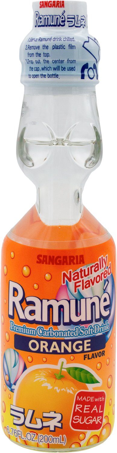 Sangaria Ramuné, Premium Carbonated Soft Drink Sangaria Orange 6.76 Fl Oz 
