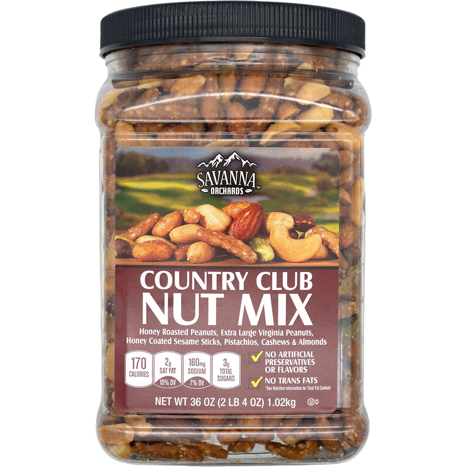 Calories in Savanna Orchards Gourmet Honey Roasted Nut Mix and Nutrition  Facts