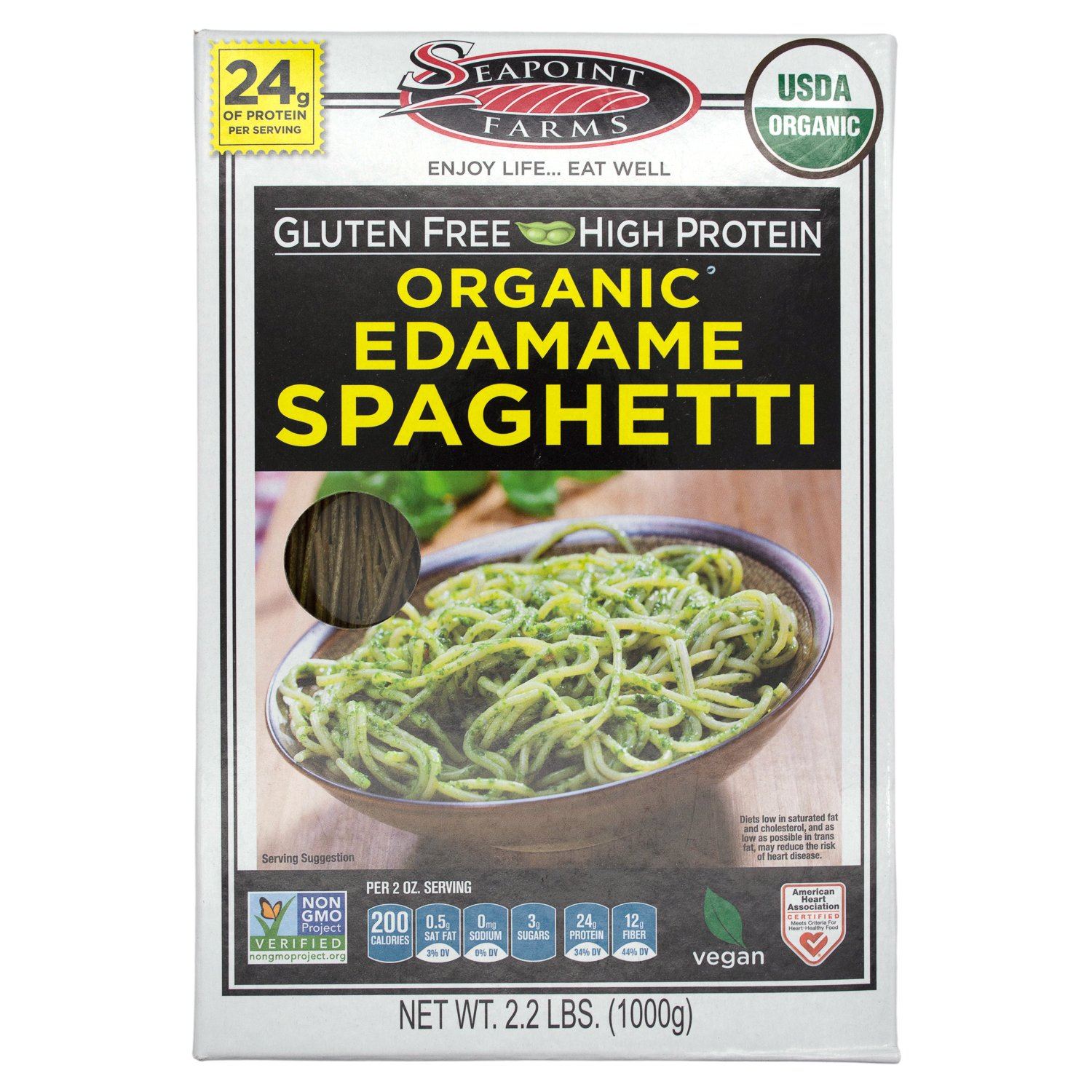 Seapoint Farms Edamame Spaghetti Seapoint Farms Organic Spaghetti 2.2 Pound 