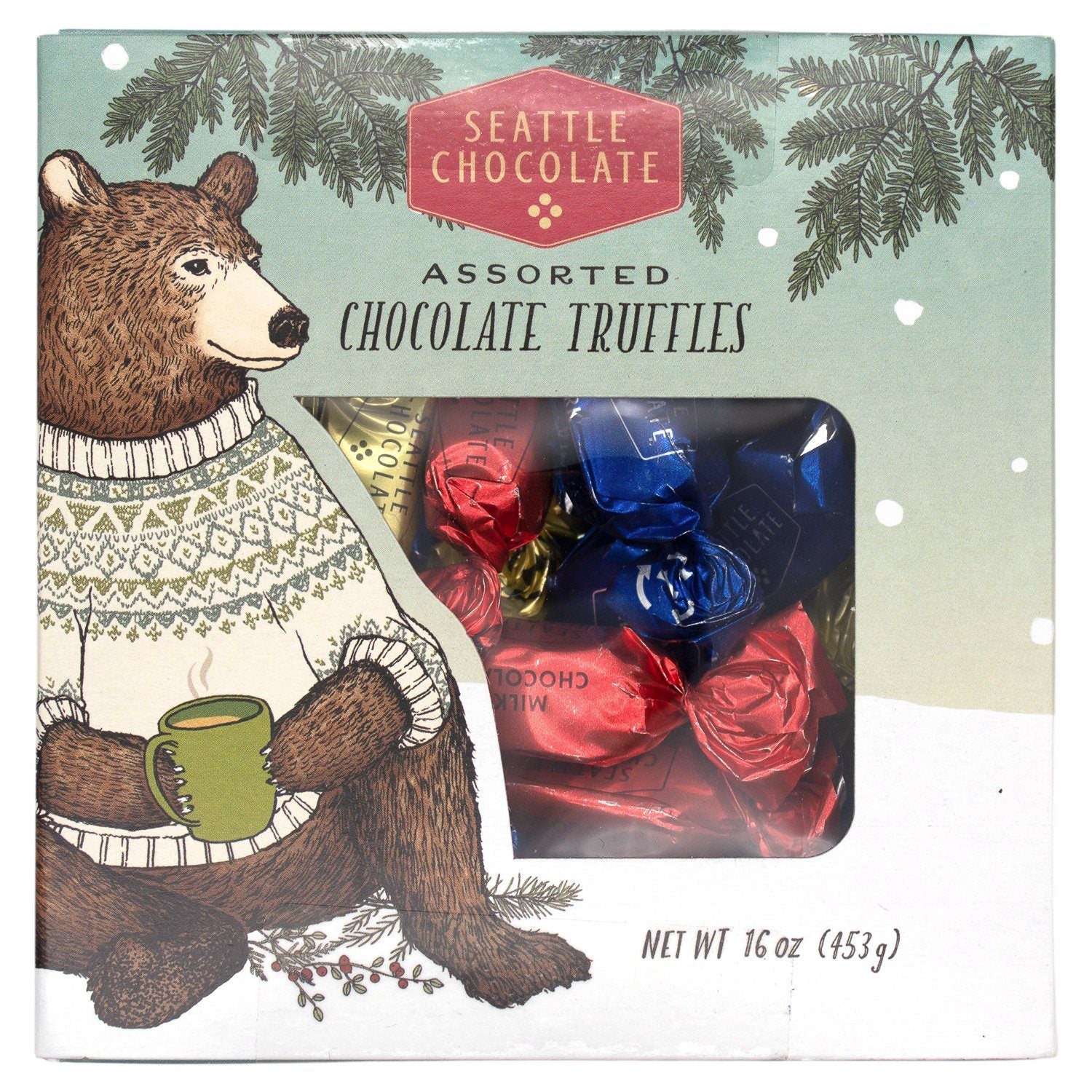 Seattle Chocolate Assorted Chocolate Truffles Meltable Seattle Chocolate Holiday 16 Ounce 