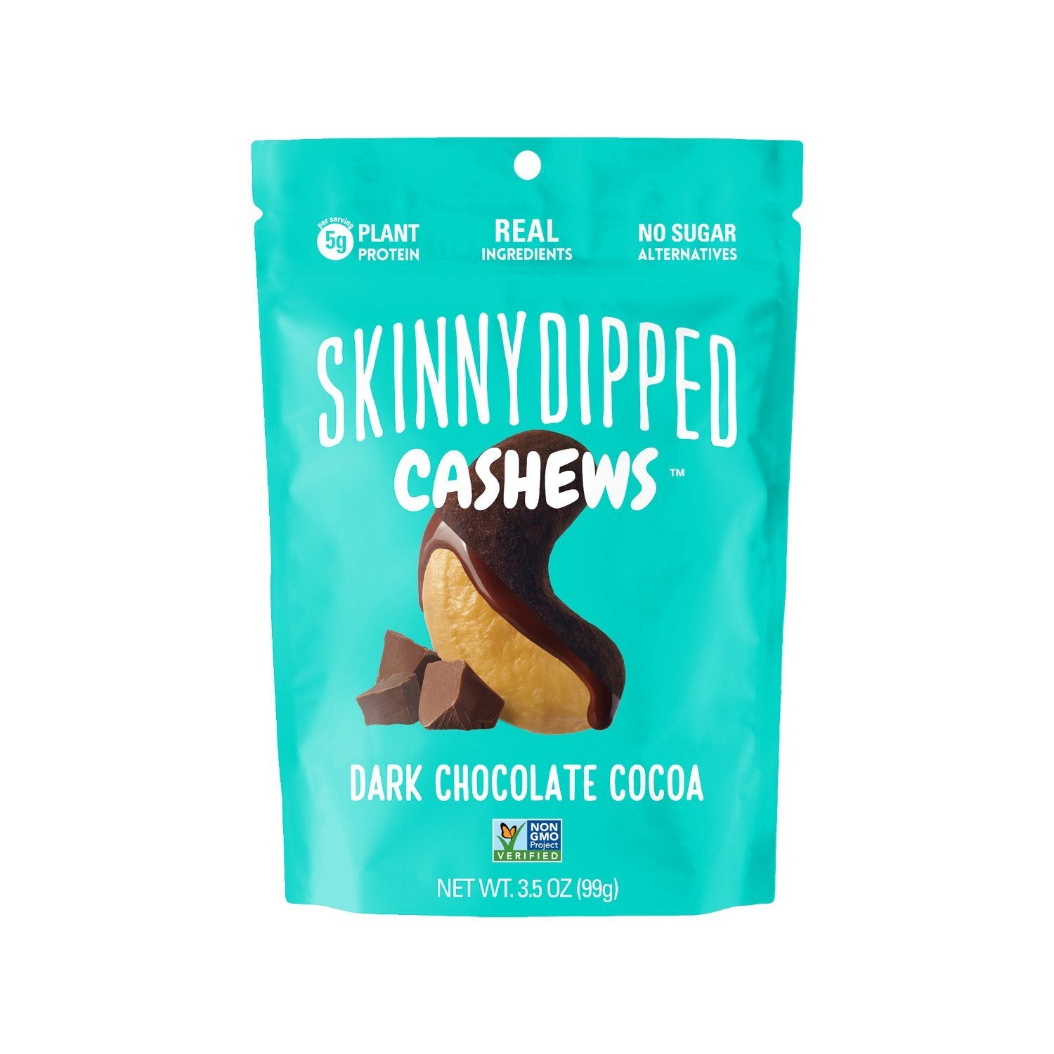 Skinny Dipped Nuts Covered Meltable Skinny Dipped Cashews - Dark Chocolate Cocoa 3.5 Ounce 