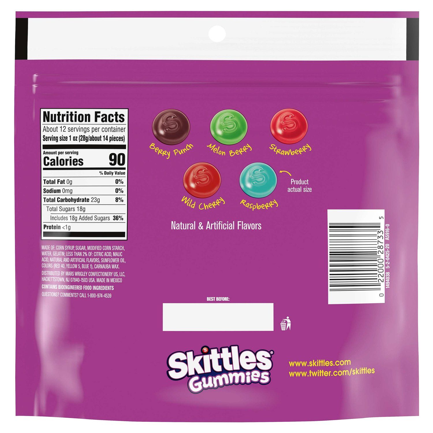 Skittles Gummies Meltable Skittles 