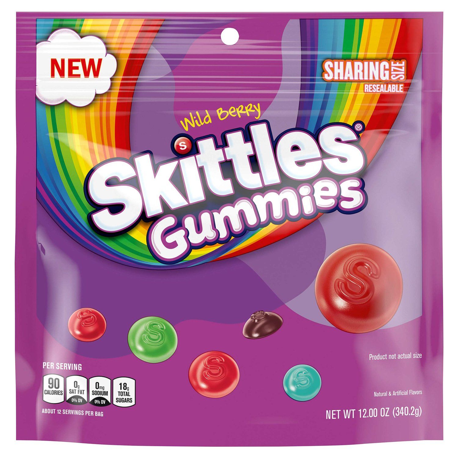 Skittles Gummies Meltable Skittles Wild Berry 12 Ounce 