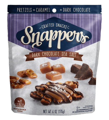 Snappers Chocolate Pretzels Meltable Snappers Dark Chocolate Sea Salt 6 Ounce 