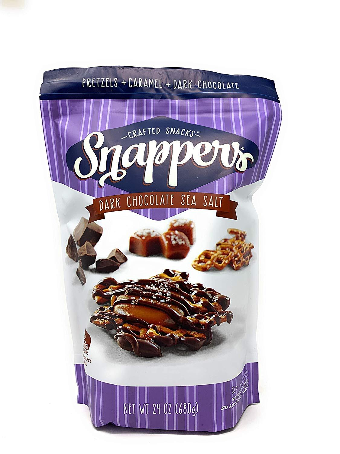 Snappers Chocolate Pretzels Snappers Dark Chocolate Sea Salt 24 Ounce 