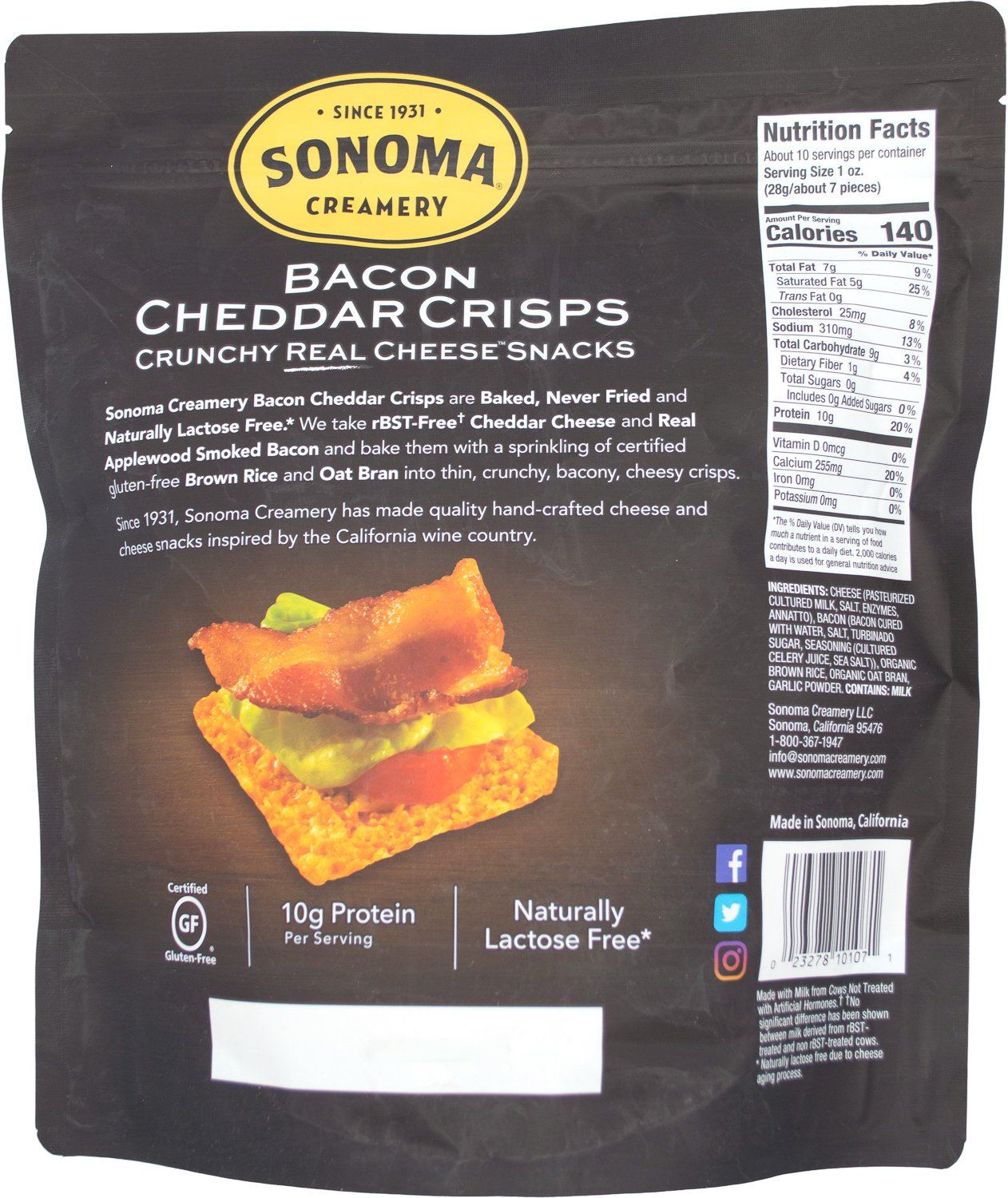 Sonoma Creamery® Cheese Crisps Sonoma Creamery 