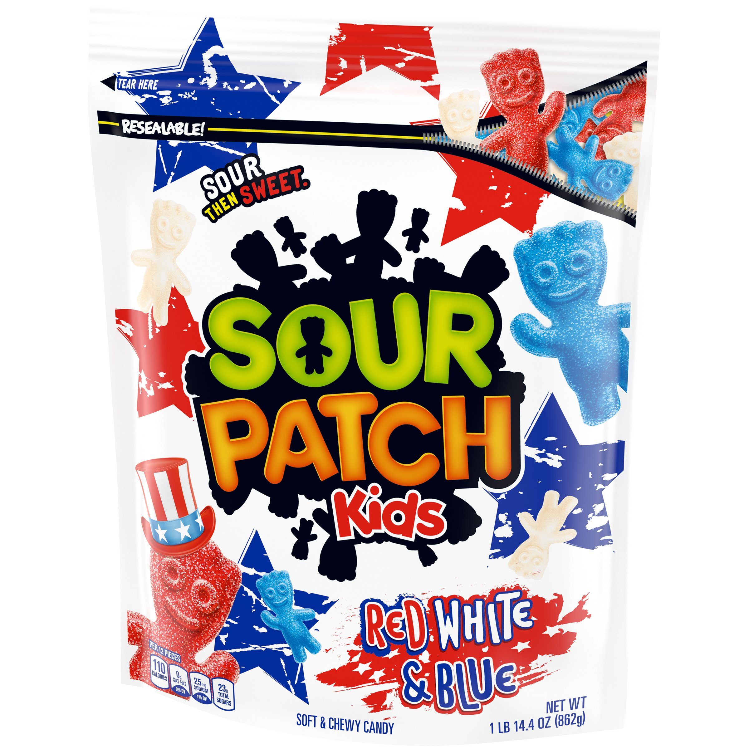 Sour Patch Kids Candy Sour Patch Kids Red White & Blue Edition 1.9 Pound 