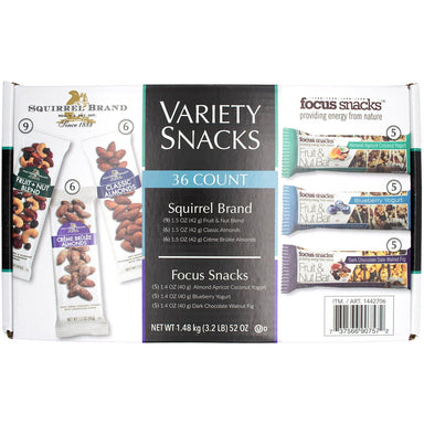 Squirrel Brand and Focus Snacks Fruit & Nut Variety Snacks Squirrel Brand 36 Count 