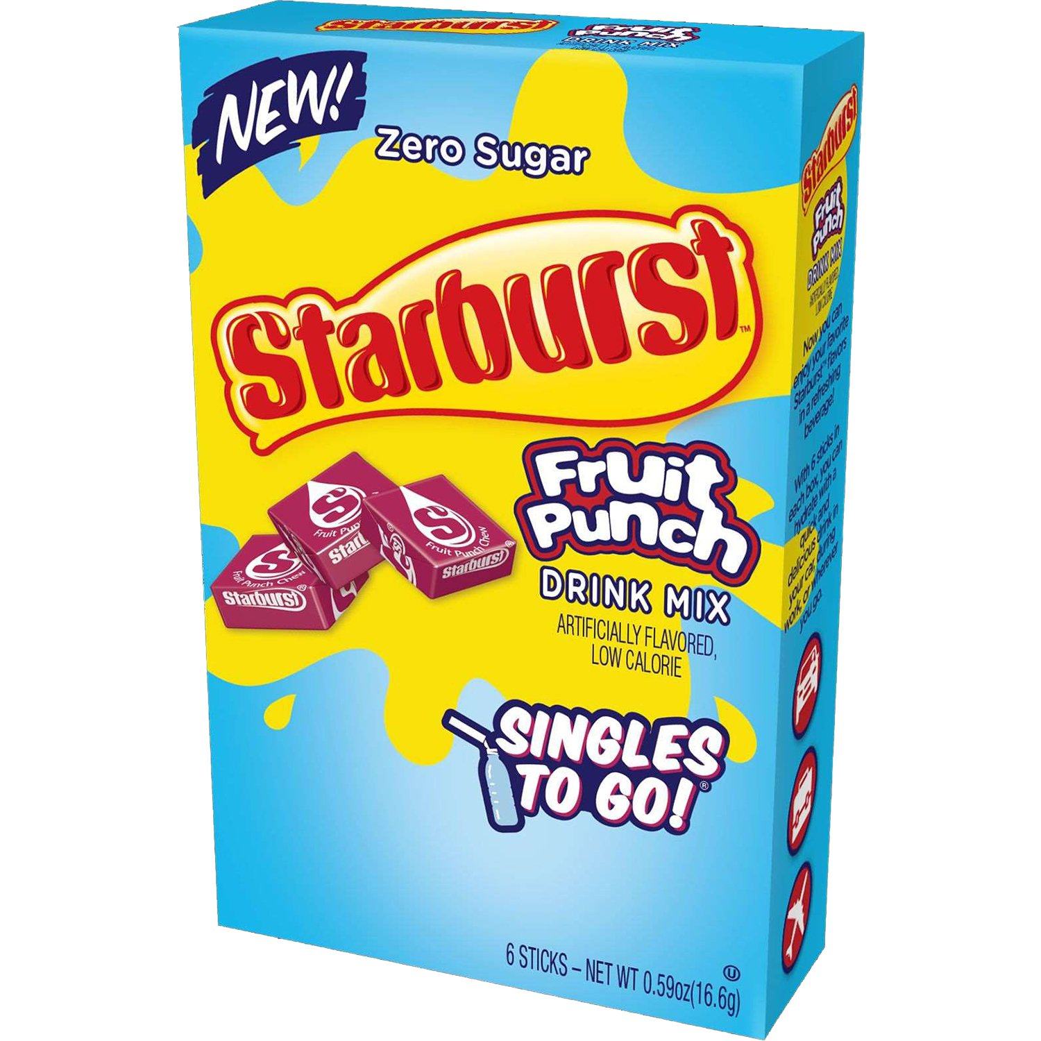 Starburst Singles to Go Drink Mix Starburst Fruit Punch 6 Sticks 