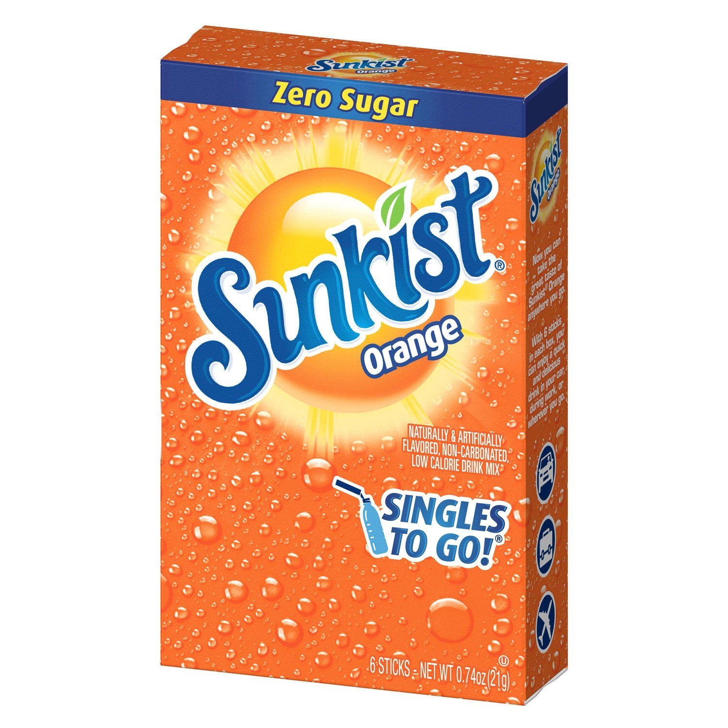 Sunkist Singles to Go Drink Mix Sunkist Orange 6 Sticks 