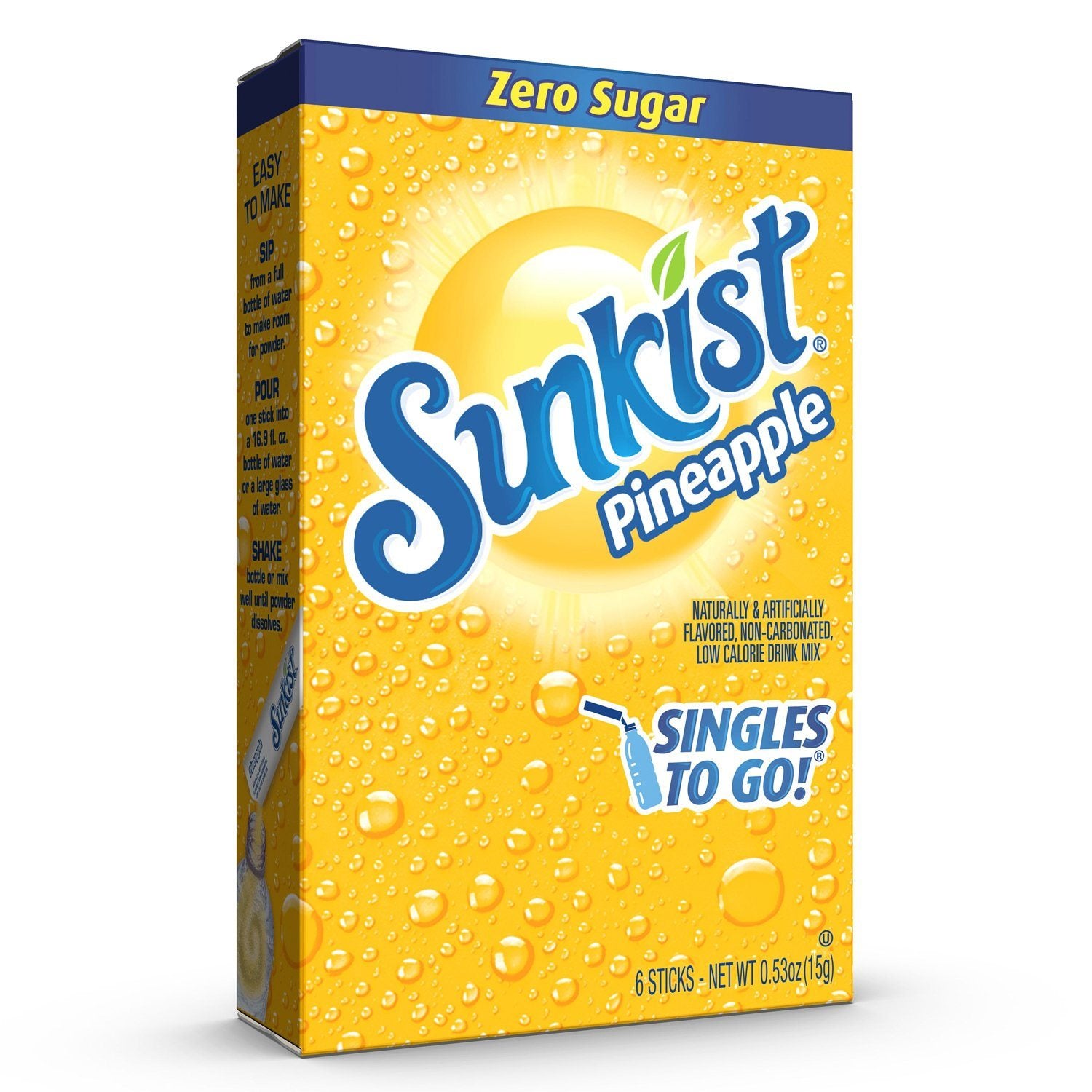Sunkist Singles to Go Drink Mix Sunkist Pineapple 6 Sticks 