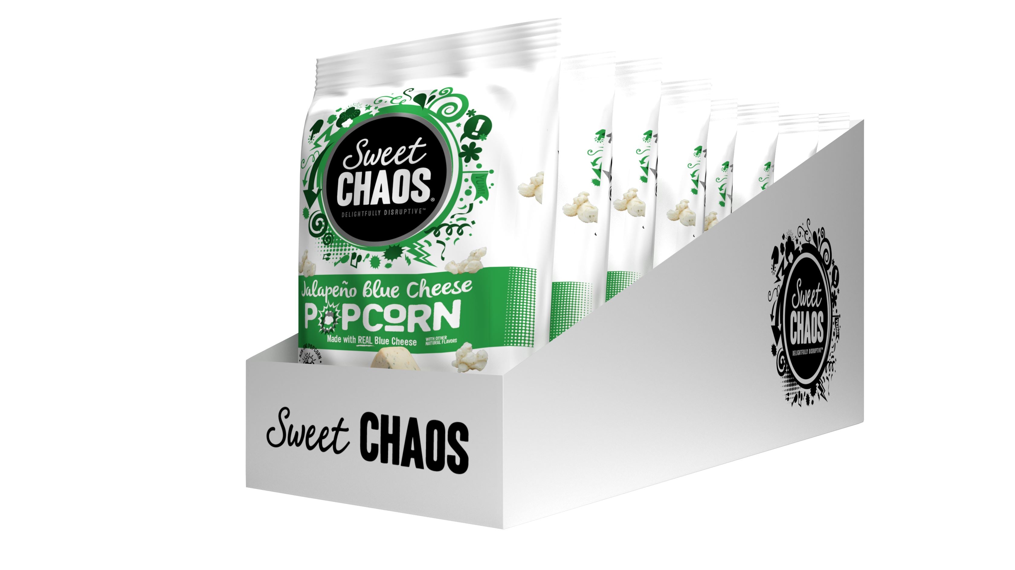 Sweet Chaos Drizzled Popcorns Sweet Chaos Jalapeno Blue Cheese 1.5 Oz-8 Count 
