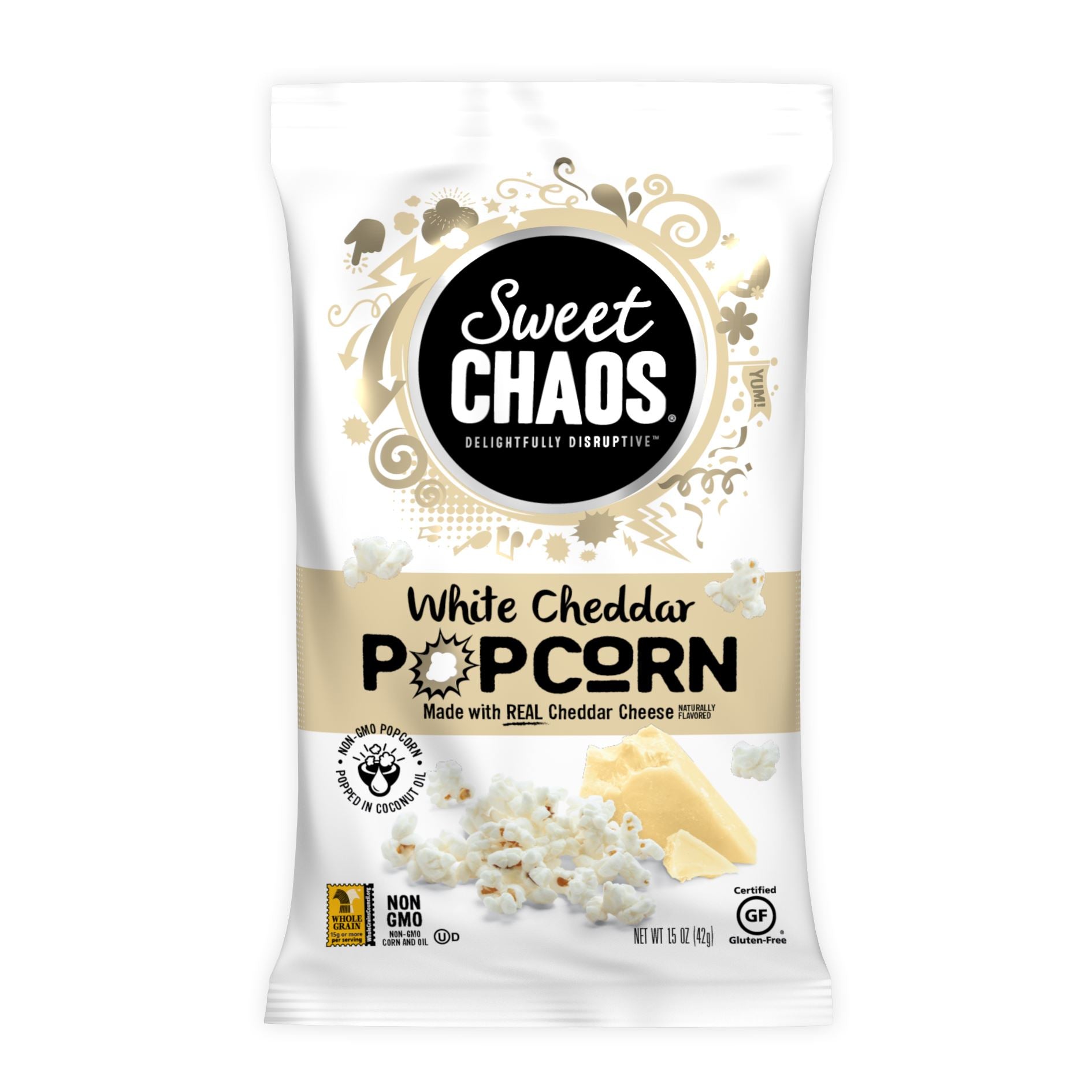 Sweet Chaos Drizzled Popcorns Sweet Chaos White Cheddar 1.5 Ounce 