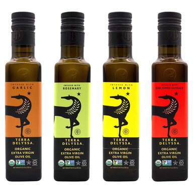 Terra Delyssa Organic Infused Extra Virgin Olive Oil Terra Delyssa Variety 8.5 Fl Oz-4 Count 