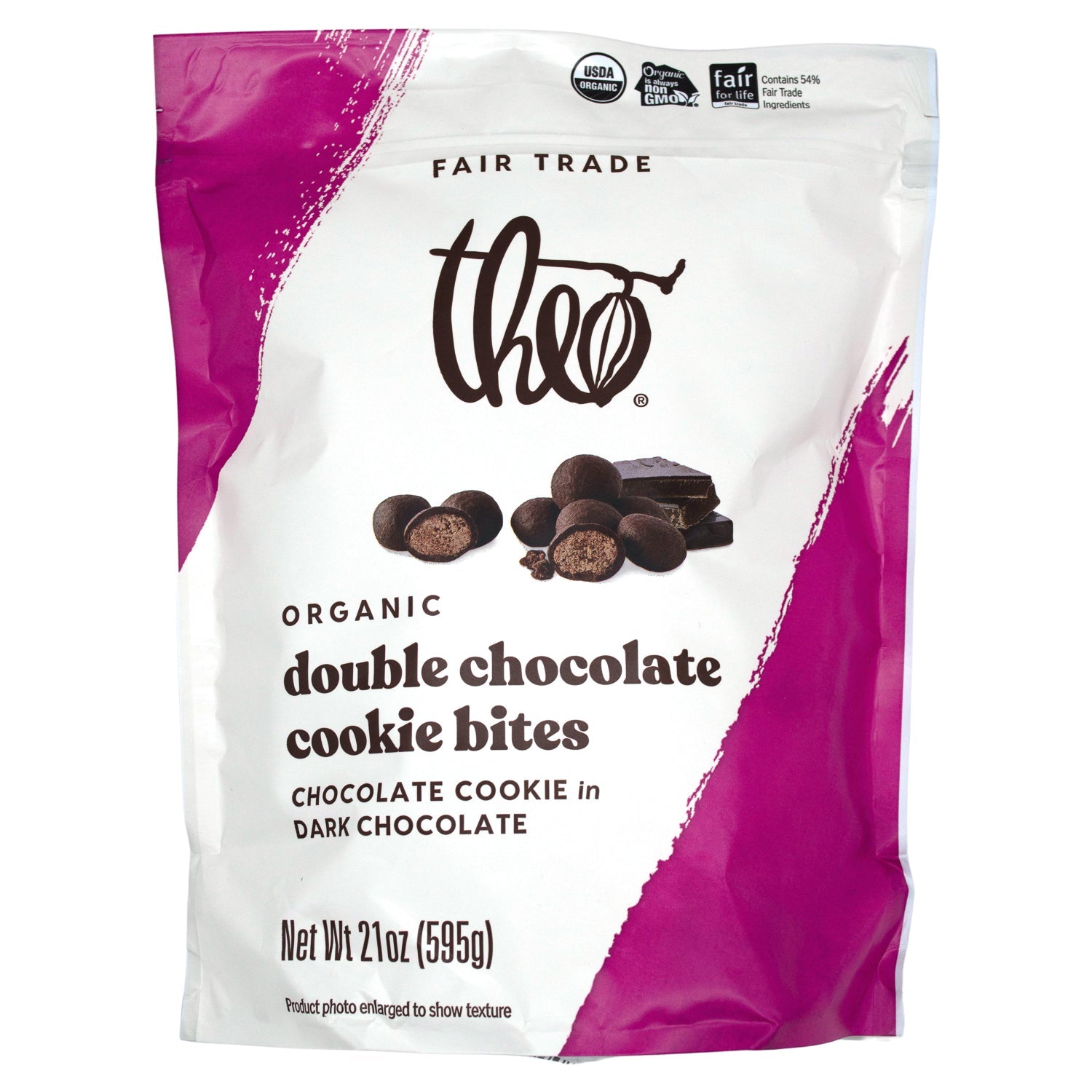 theo Cookie Bites Meltable theo Double Chocolate 21 Ounce 