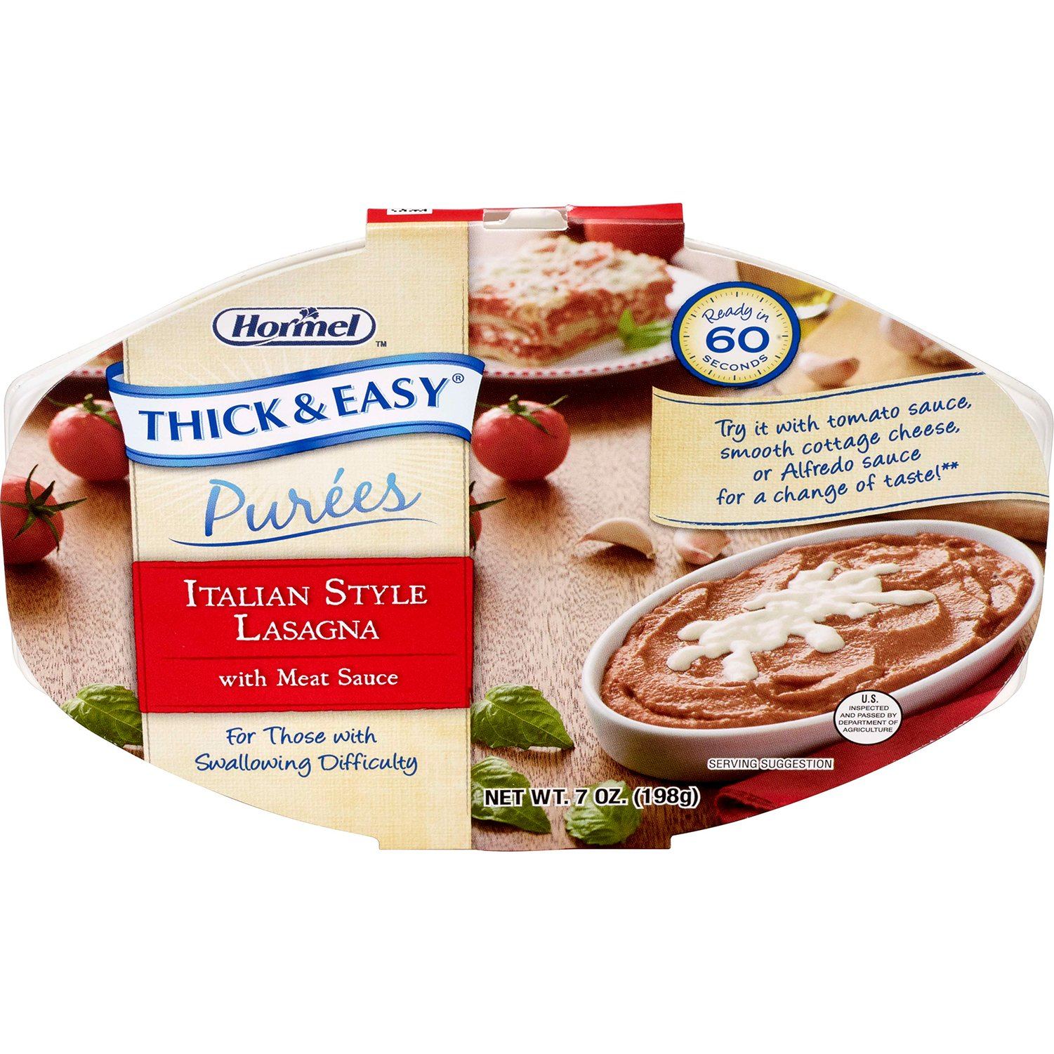Thick & Easy Pureed Meals Hormel Foods Italian Style Lasagna 7 Ounce 