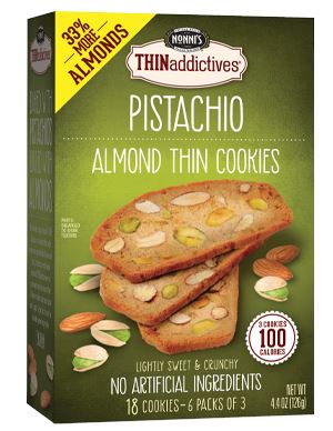 THINaddictives Almond Thin Cookies Nonni's Pistachio 18 Cookies 