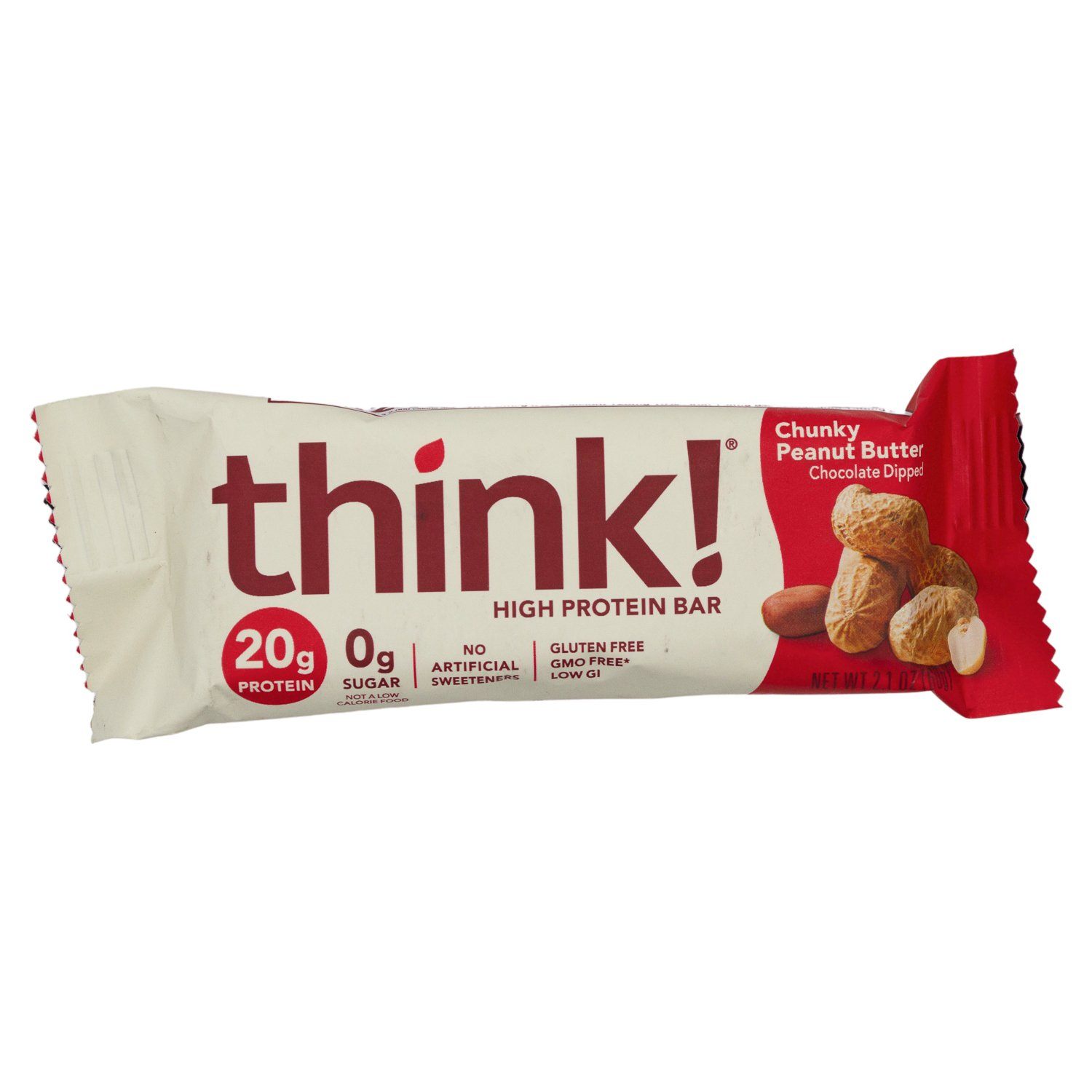 thinkThin High Protein Bars Meltable thinkThin Chunky Peanut Butter 2.1 Ounce 