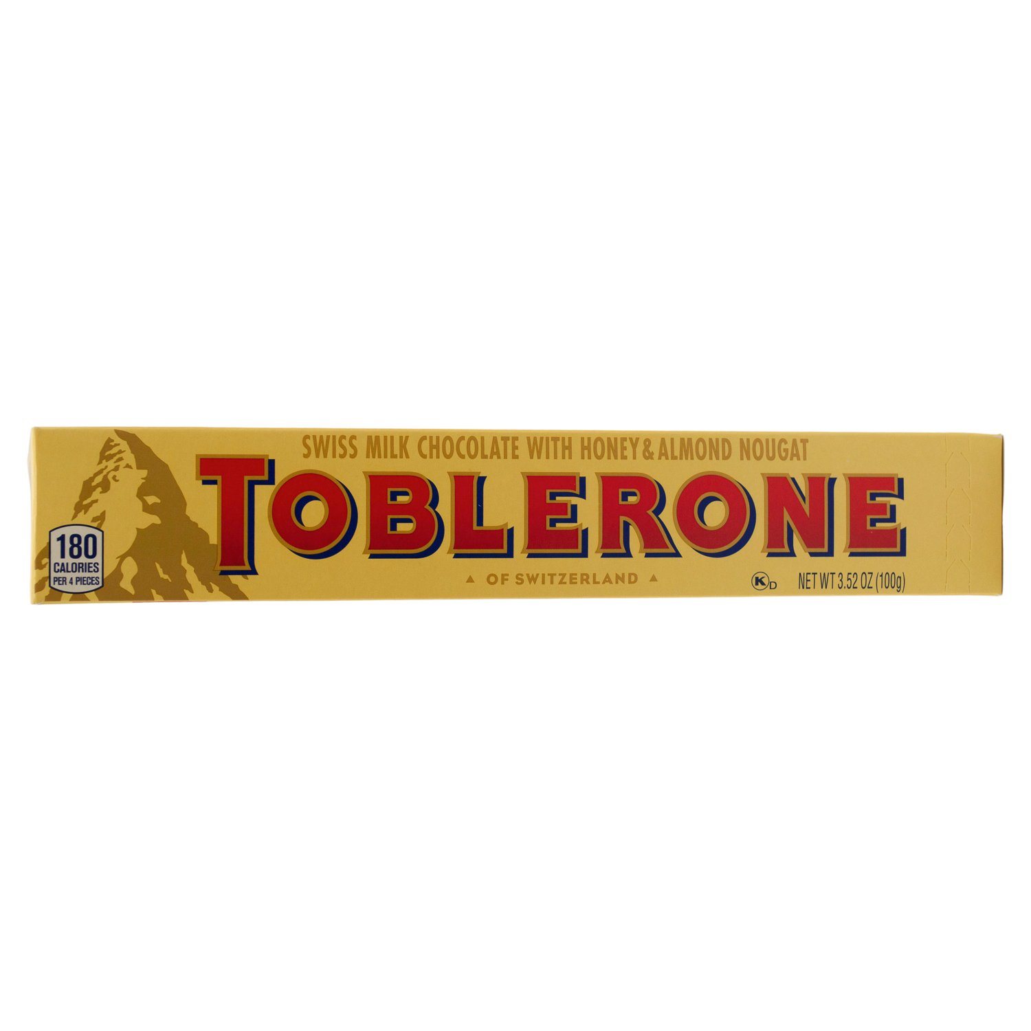 Toblerone Swiss Chocolate with Honey & Almond Nougat Meltable Toblerone Original 3.52 Ounce 