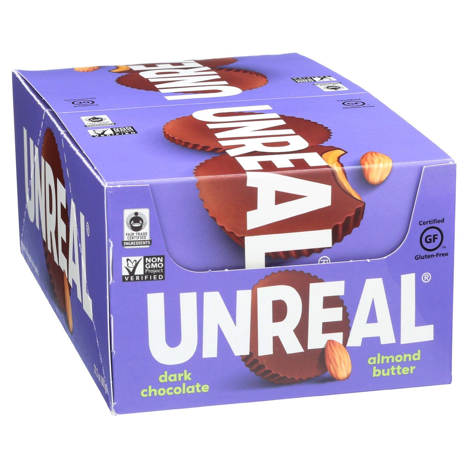 UNREAL Dark Chocolate Butter Cups Meltable UNREAL Almond Butter 0.5 Oz-40 Count 