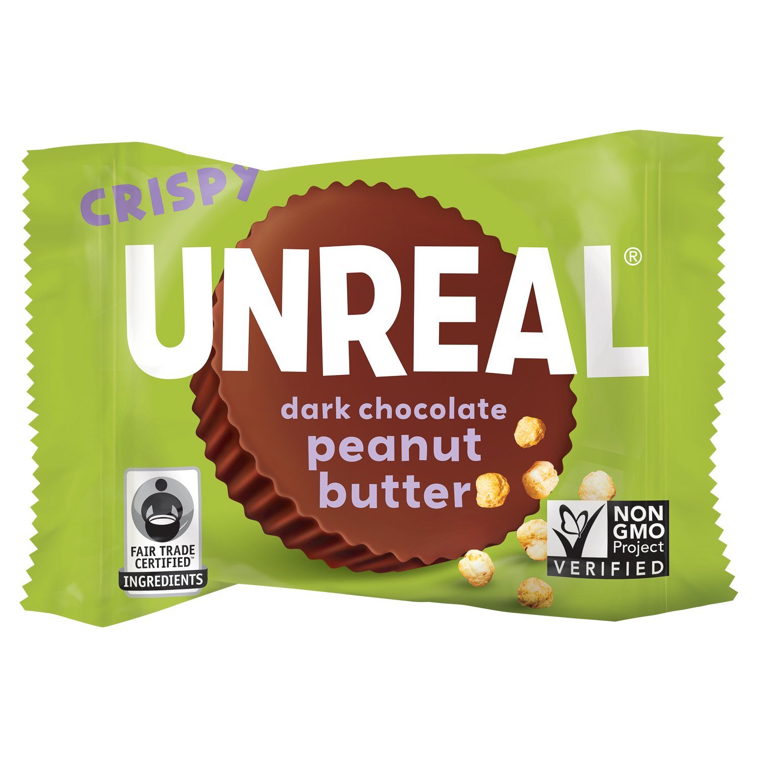 UNREAL Dark Chocolate Butter Cups Meltable UNREAL Crispy Peanut Butter 0.5 Ounce 