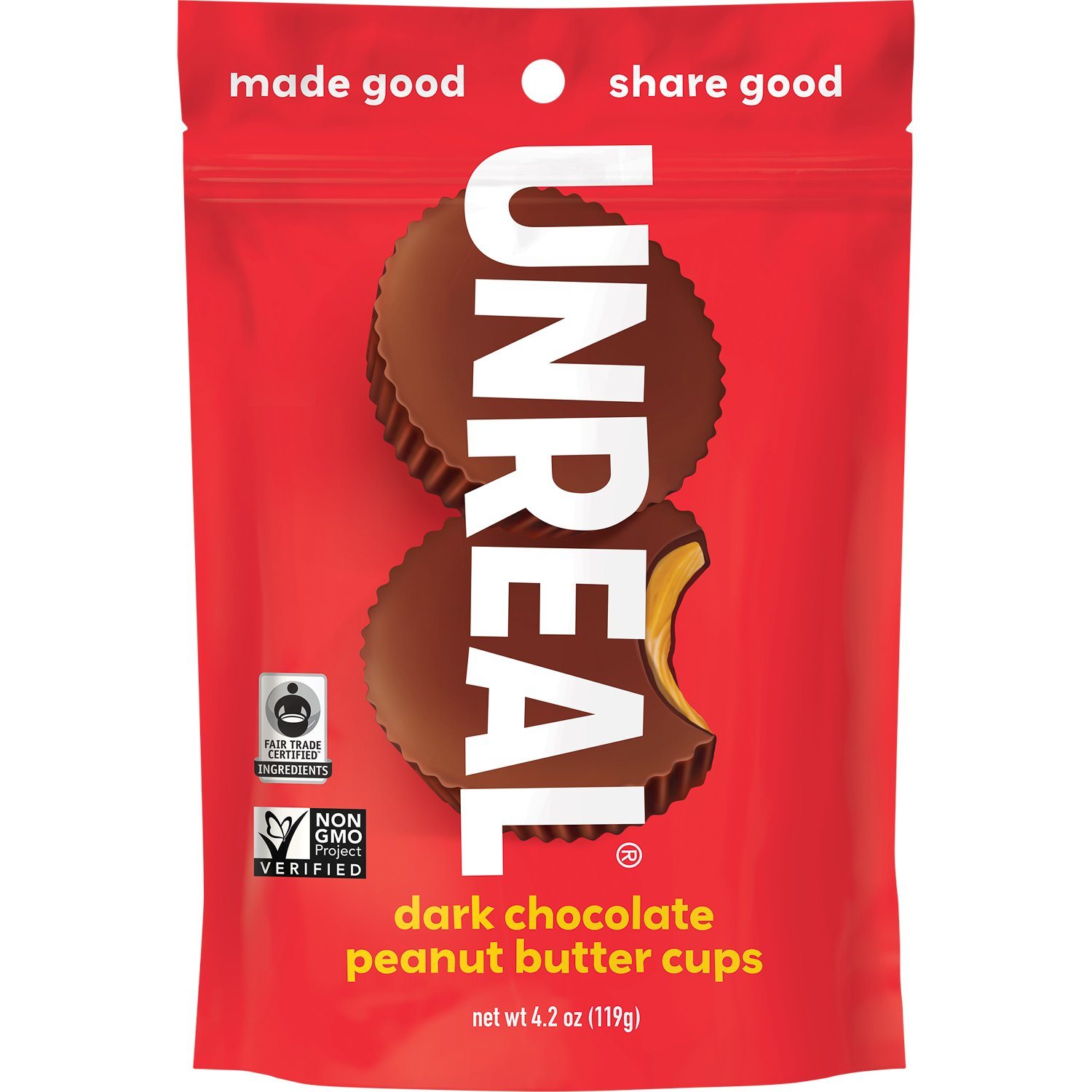 UNREAL Dark Chocolate Butter Cups Meltable UNREAL Peanut Butter 4.2 Ounce 