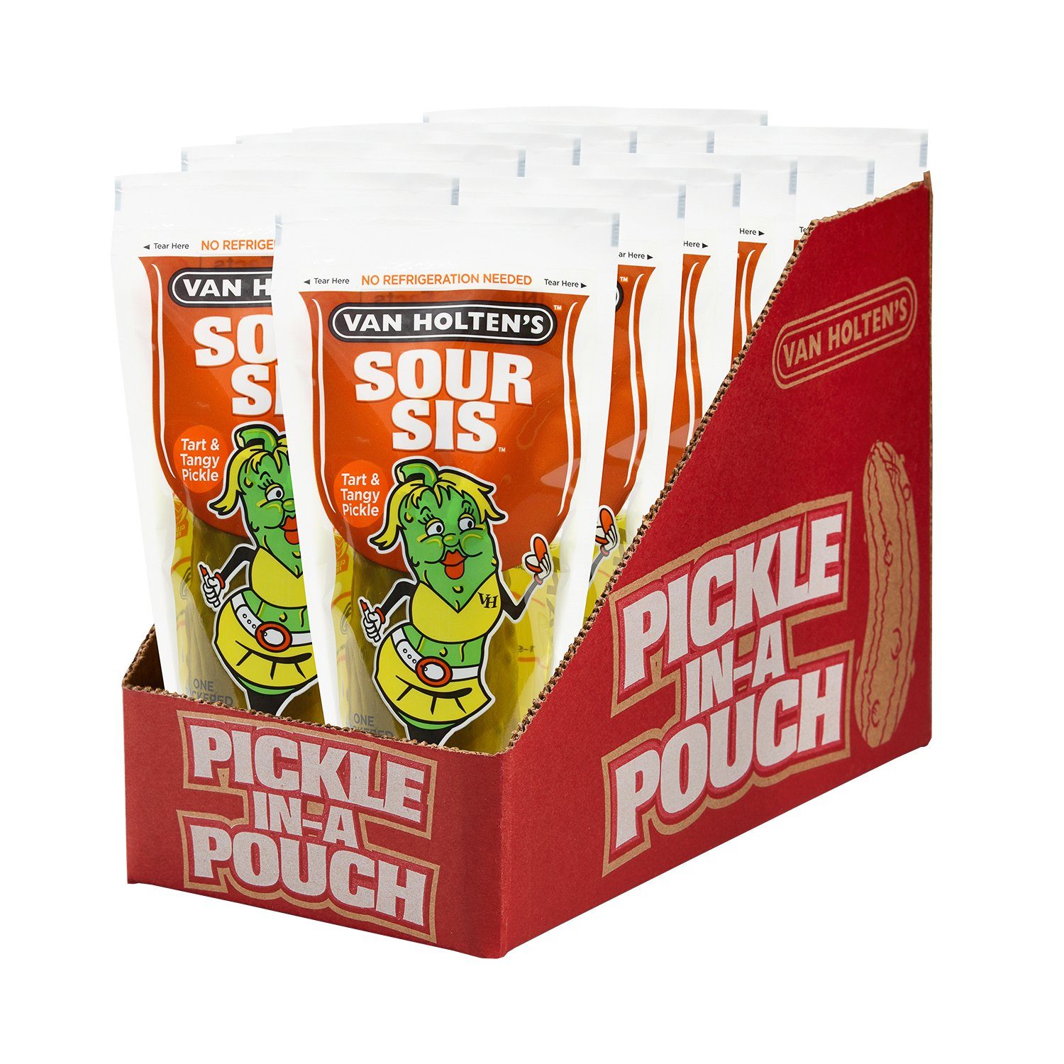 Van Holten's Pickle-In-A-Pouch Van Holten’s Sour King Size (about 9 Oz)-12 Count 