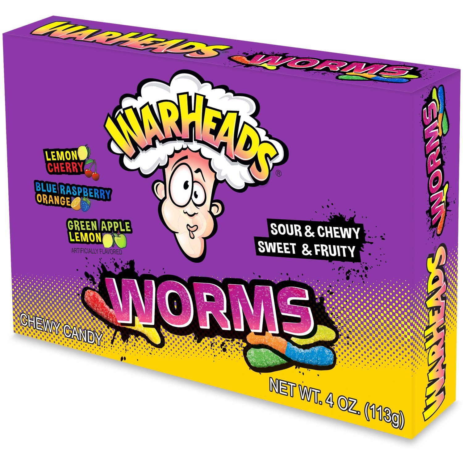 WARHEADS Candies WARHEADS Worms 4 Ounce Theater Box 