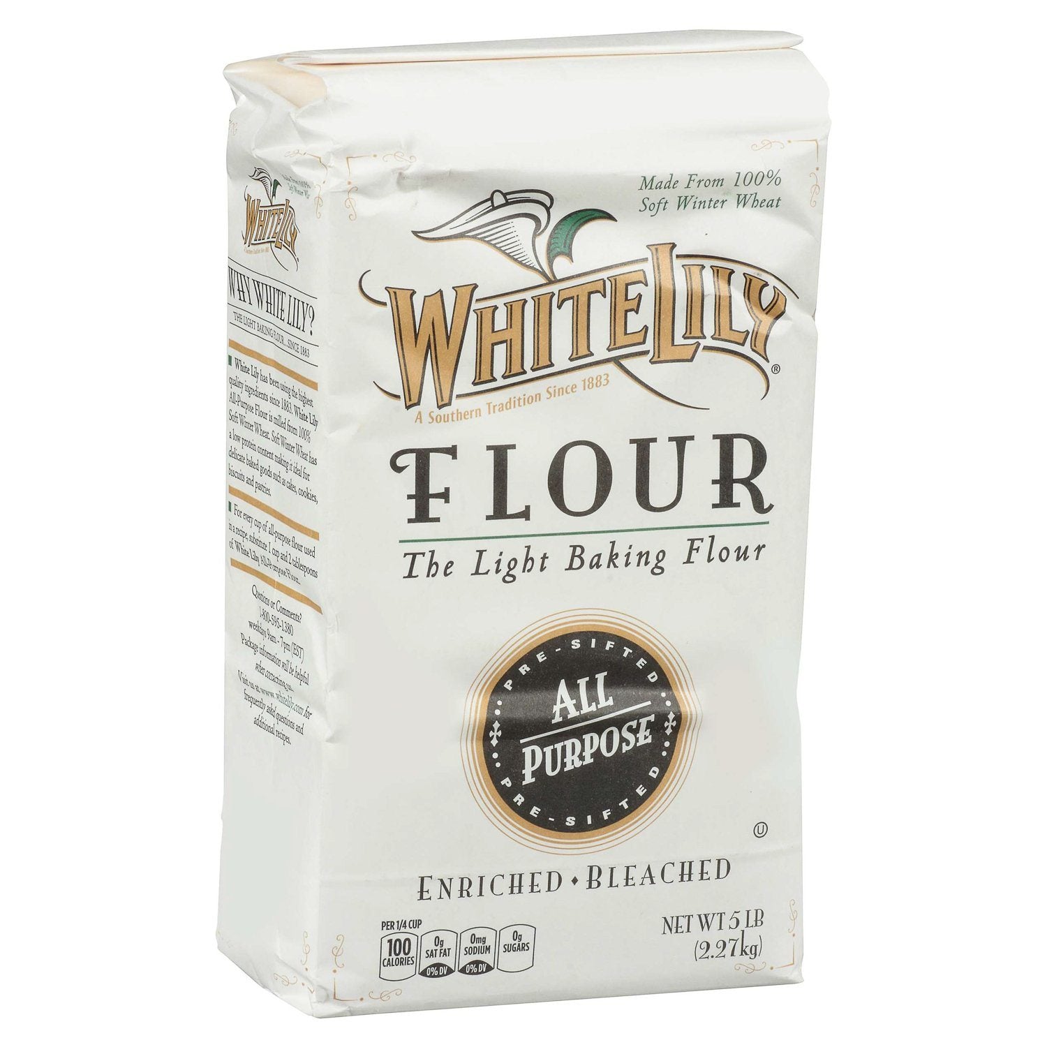 White Lily Enriched Bleached All-Purpose Flour White Lily 5 Pound 