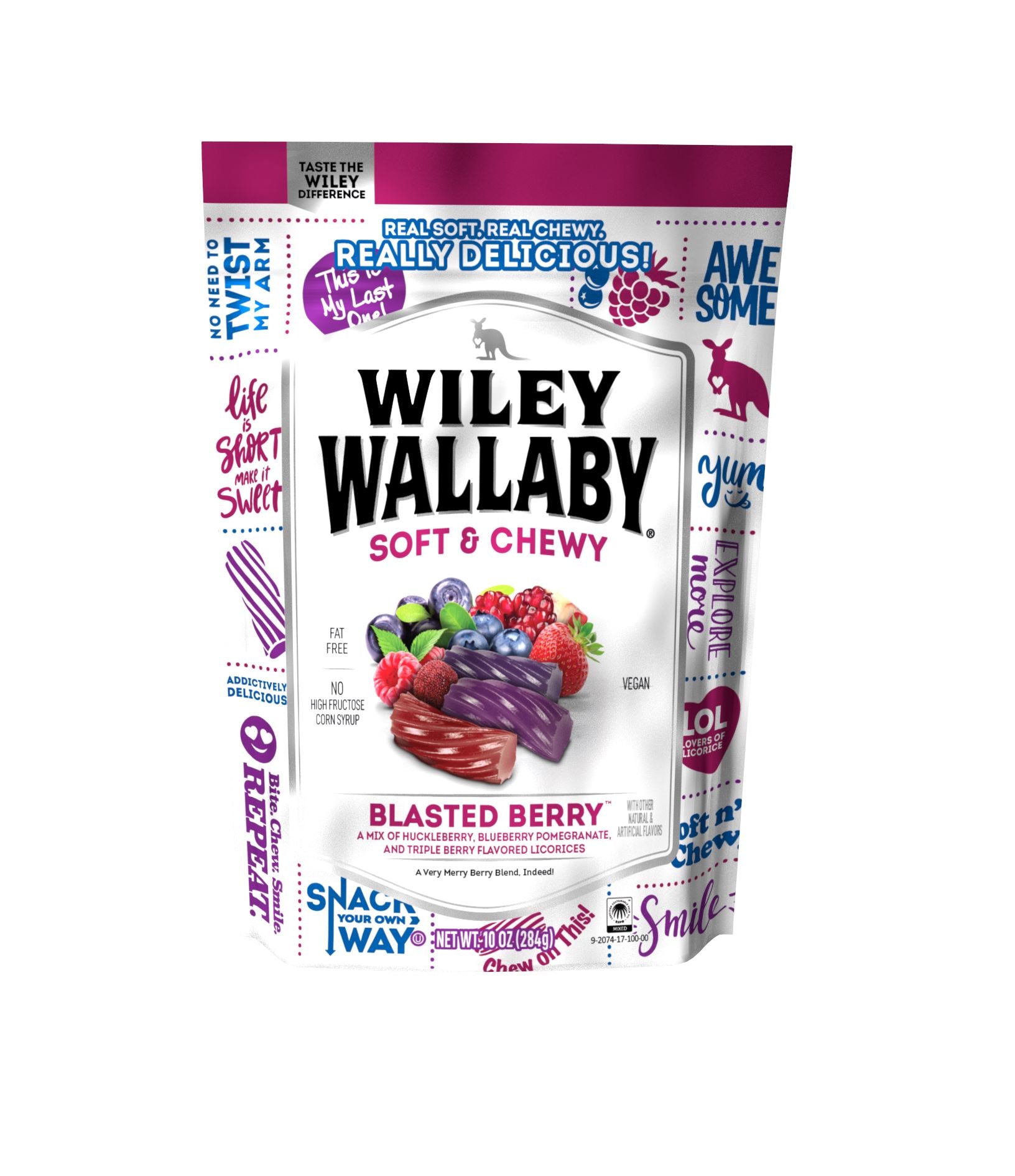 Wiley Wallaby Licorice Wiley Wallaby Blasted Berry 10 Ounce 