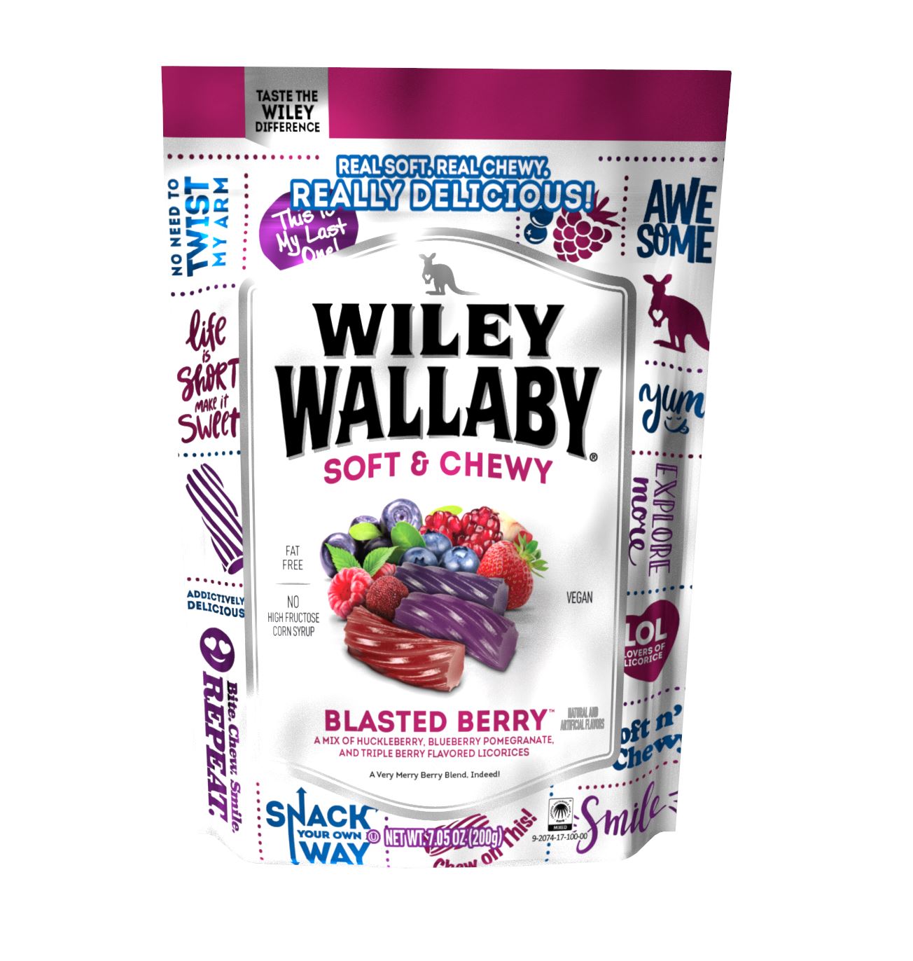 Wiley Wallaby Licorice Wiley Wallaby Blasted Berry 7.05 Ounce 
