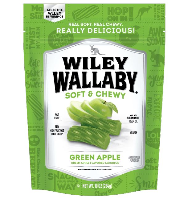 Wiley Wallaby Licorice Wiley Wallaby Green Apple 10 Ounce 