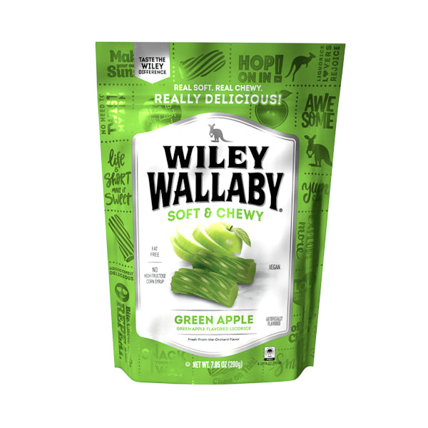 Wiley Wallaby Licorice Wiley Wallaby Green Apple 7.05 Ounce 