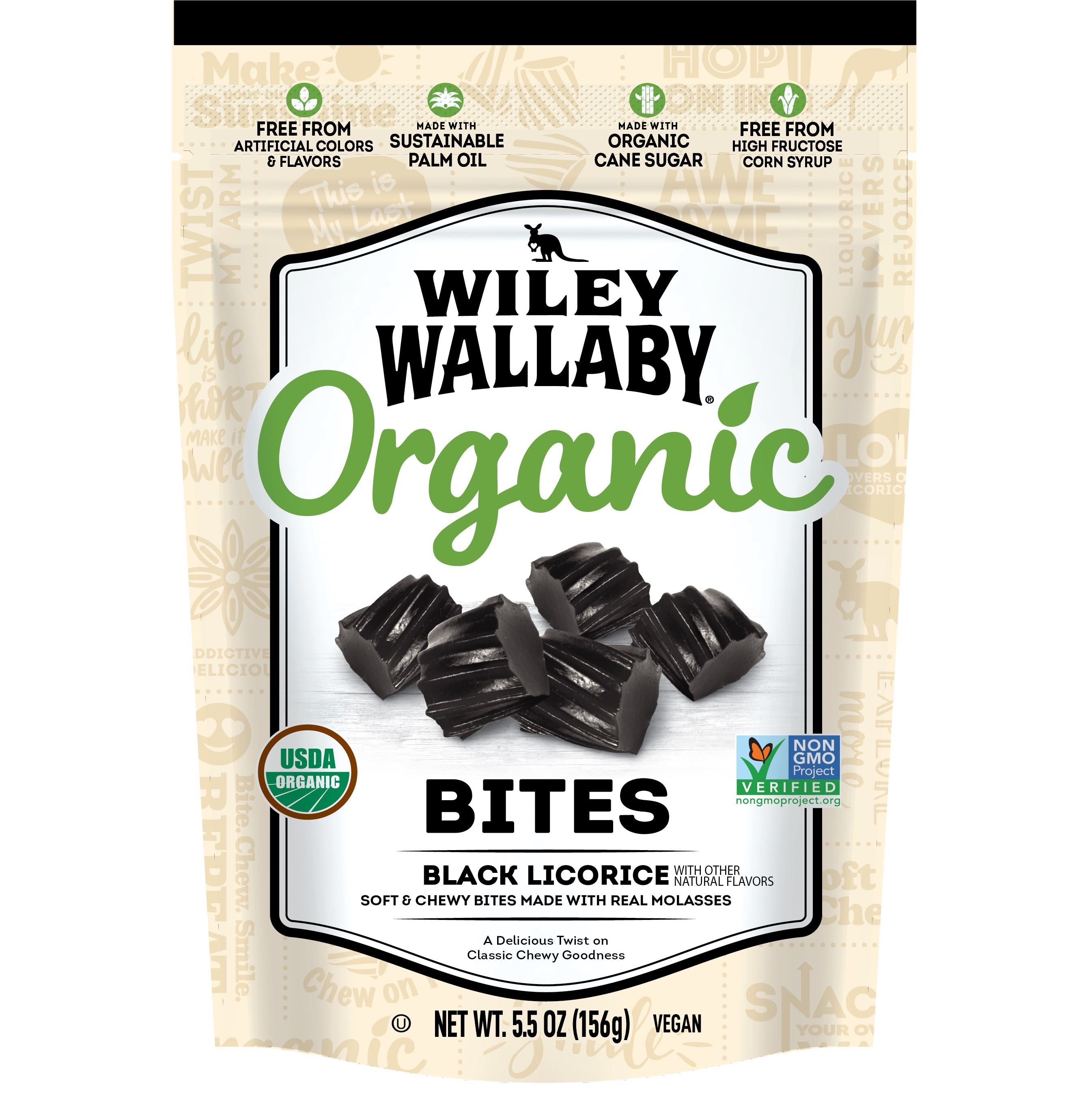 Wiley Wallaby Licorice Wiley Wallaby Organic Black 6 Ounce 