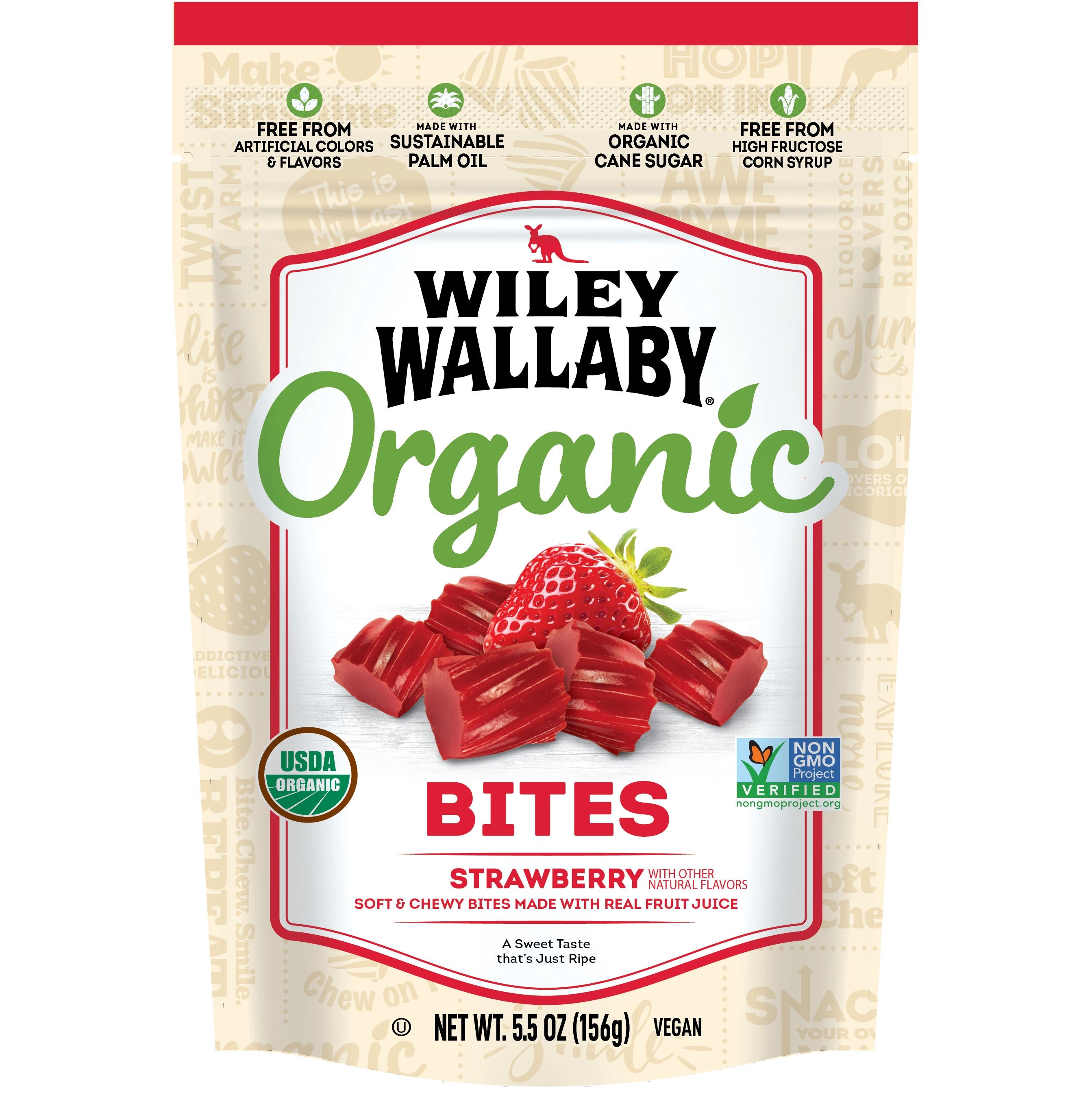 Wiley Wallaby Licorice Wiley Wallaby Organic Strawberry 5.5 Ounce 