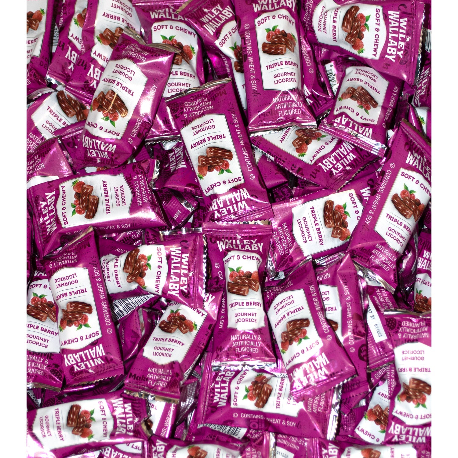 Wiley Wallaby Licorice Wiley Wallaby Triple Berry 0.28 Oz-250 Count Bite Size 