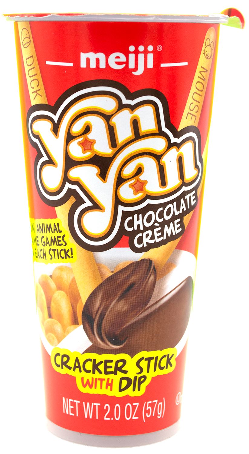 Yan Yan Cracker Stick with Dip Meiji Chocolate Crème 2 Ounce 