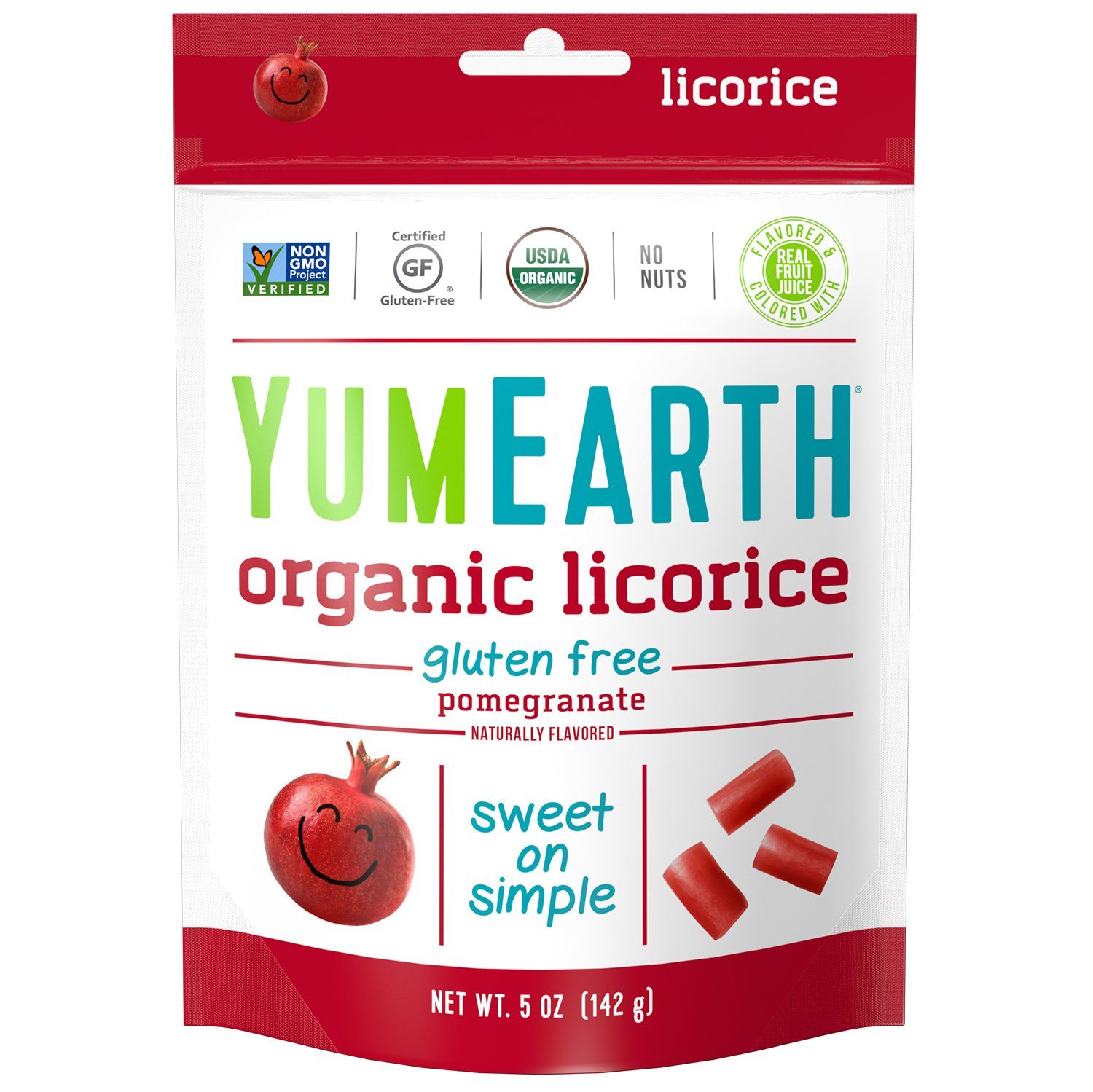 YumEarth Organic Gluten Free Licorice YumEarth Pomegranate 5 Ounce 