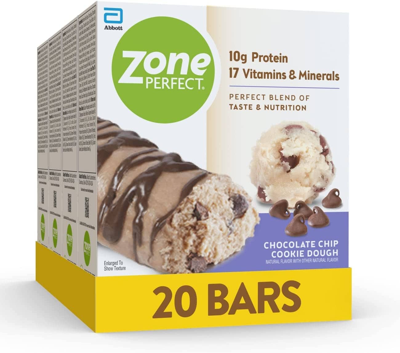 ZonePerfect Protein Bars ZonePerfect Chocolate Chip Cookie Dough 1.58 Oz-20 Count 